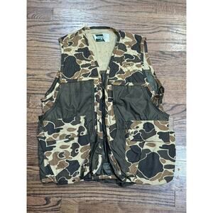 Vintage Saftbak Camo Hunting Shooting Zip-Up‎ Vest M/L USA